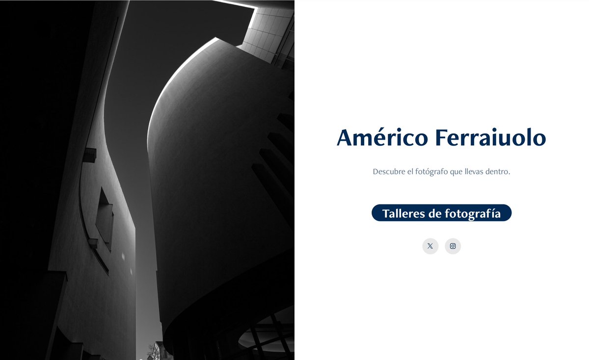 Taller de fotografía en #Barcelona

Soy Américo, un apasionado de la fotografía con más de 20 años de experiencia. Mi objetivo es compartir mis conocimientos y ayudar a otros a desarrollar su creatividad a través de la fotografía

fotografiabcn.myportfolio.com

#fotografia #curso