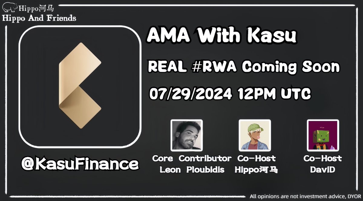 🎙️社区茶话会 EP#13
AMA with <a href="/KasuFinance/">Kasu</a> 

📅7月29日⏰周一晚8:00 UTC+8
🎙️Host:<a href="/hippo688/">Hippo河马.grvt🎙</a> <a href="/davidz9/"></a> 
🎙️Guest:Leon Ploubidis <a href="/lploub01/">Leon Ploubidis</a> 
🎁Reward:Freemint WL
🛸space: x.com/i/spaces/1jMJg…