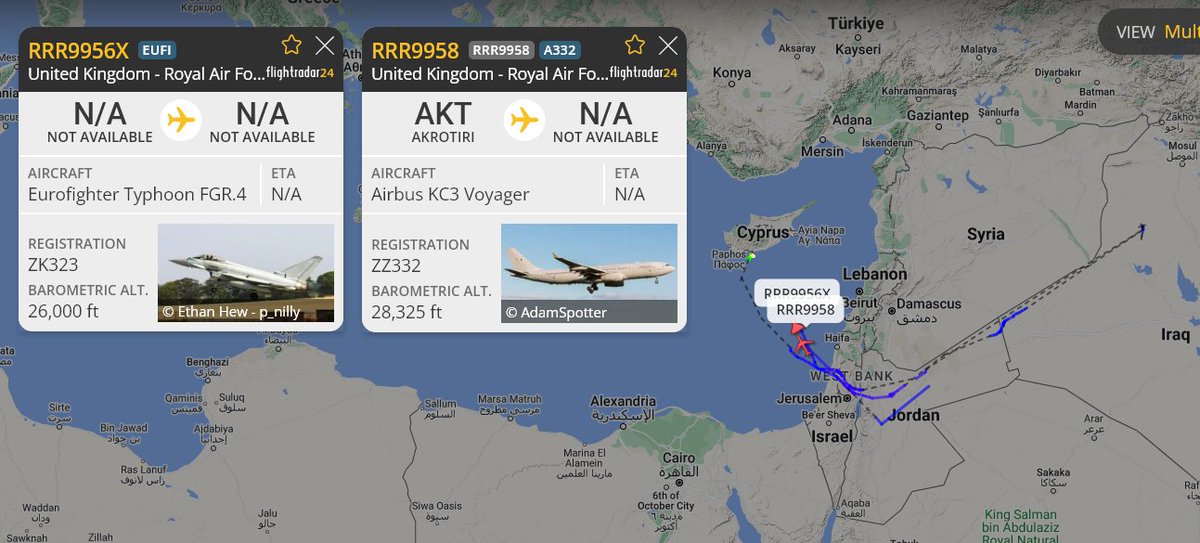 5472_nde's tweet image. RRR9956 &amp;amp; RRR9958 #RAF Typhoon(s) and Voyager tanker returning to Akrotiri from Op #Shader mission . #InherentResolve 1344z