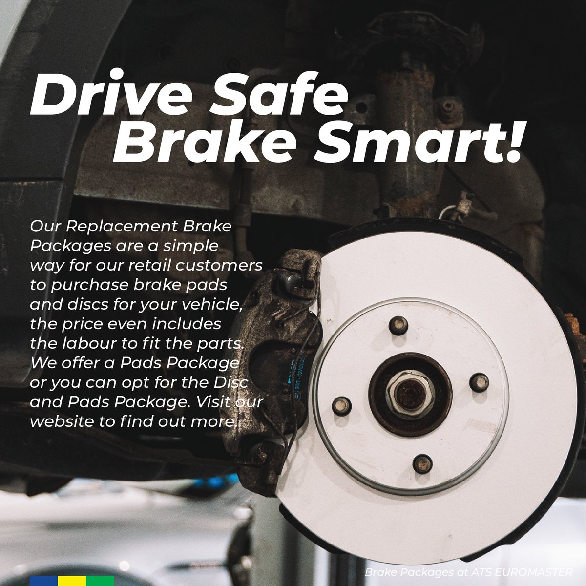 Brakes not working as they should? Let's put a stop to that!✋

Take a look at our range of replacement brake packages available for our retail customers on our website today: tinyurl.com/2yrvb2v7

#ATSEuromaster #Brakes #CarService #CarMaintenance #TyreShop