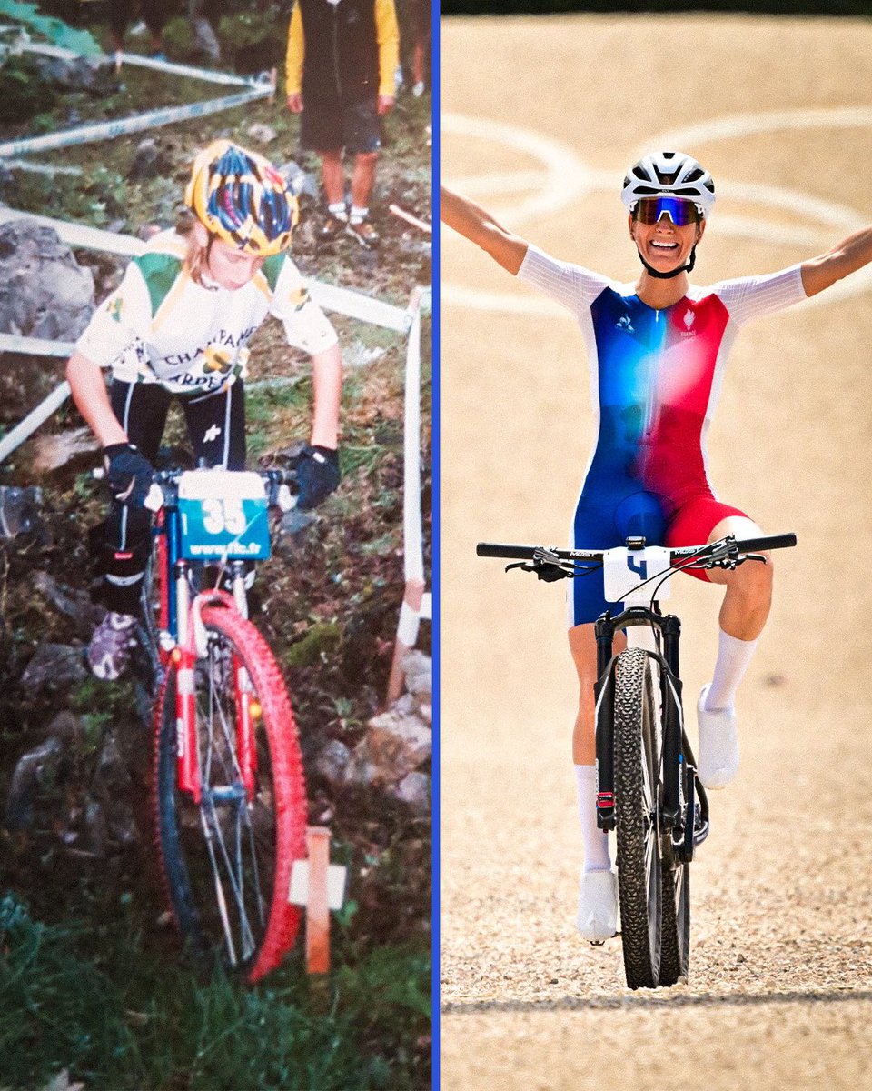 EquipeFRA's tweet photo. How it started ➡️ How it’s going 

Pauline Ferrand-Prévot 👑

#AllezLesBleus #Paris2024 https://t.co/jHK1ISRCA2