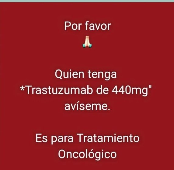 Quien tenga información, por favor. Es para mi mami.