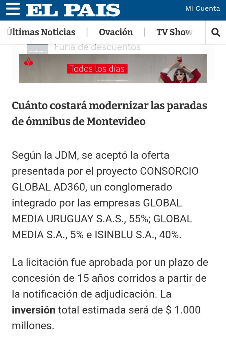 Quifu61's tweet photo. 25 millones de dolares en paradas por 15 años 
Condicionan la nueva gestión de la IMM.
Los últimos manotazos. https://t.co/BibgVC8Nvv