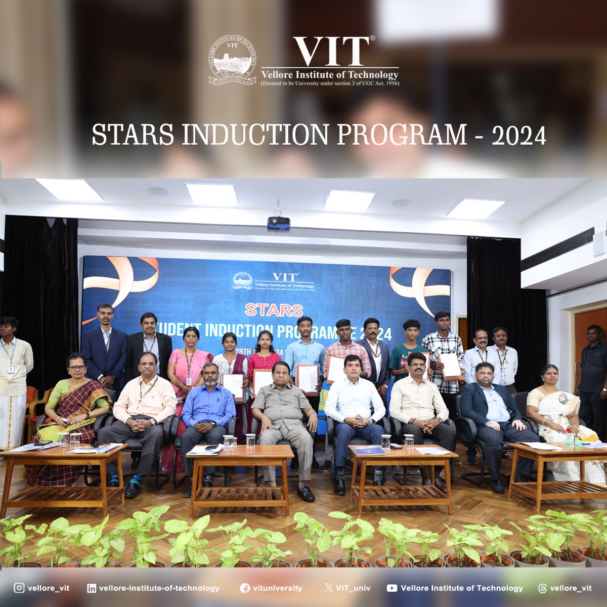 VIT_univ's tweet photo. The STARS (Support the Advancement of Rural Students Scheme) #InductionProgramme began earlier in the day, with heartfelt gestures from management, #STARS students, and their parents.
#VIT #Freshers2024 #Freshers #HelloVIT #STARSStudents #STARSInduction https://t.co/oxLRDqSSZW