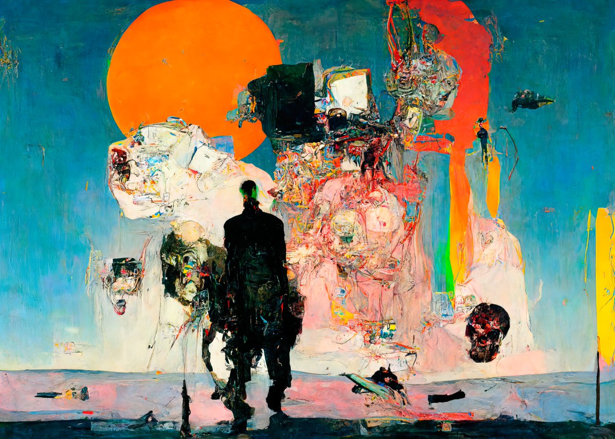 GM and Happy SundAI

A day to celebrate and share AI art :)

This week, we are talking early Midjourney art, featuring eight artists from my collection.

All minted in 2022, they show the breadth of the waxy, melted, artifacted nature of MJ versions 1-3. 

(1/10)🧵