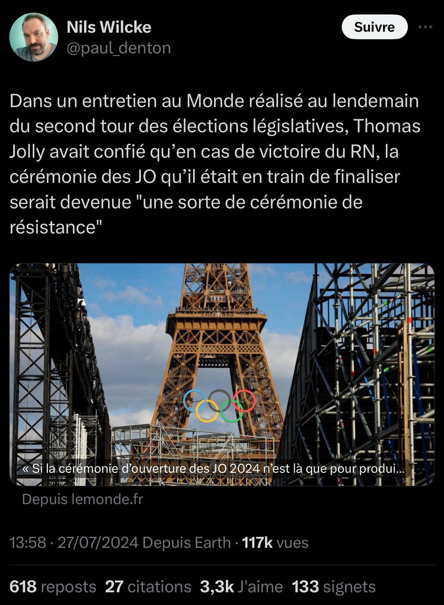Ils ont voulu organiser une cérémonie contre la France qui vote RN. Choquer « les réac et l’extrême-droite ». Ils ont fini par provoquer un fiasco diplomatique international.

En 2030, on évitera d’offrir les JO d’hiver comme tribune à l’extrême-gauche.