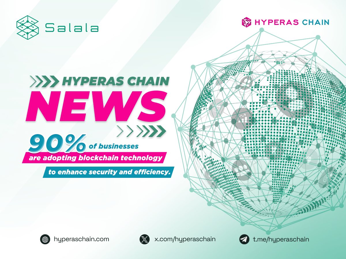 📣 Hyperas Chain News 📣

According to a recent survey by CasperLabs and Zogby Analytics, 90% of businesses are adopting blockchain technology to enhance security and efficiency. 🧐

Hyperas Chain is also developing blockchain technology combined with AI, offering a low-cost and