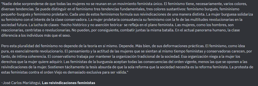 kartasuna's tweet photo. José Carlos Mariátegui sobre el #Feminismo https://t.co/3ENpqdvDTD