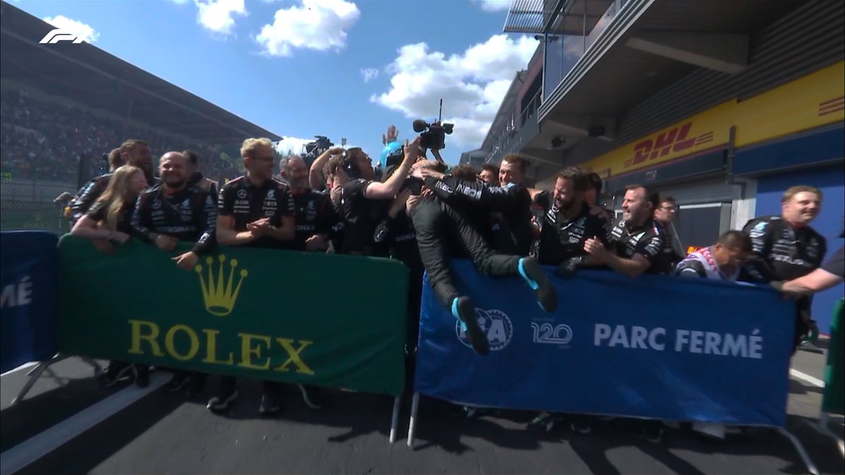 F1's tweet image. We think George enjoyed that one! 🤩

#F1 #BelgianGP