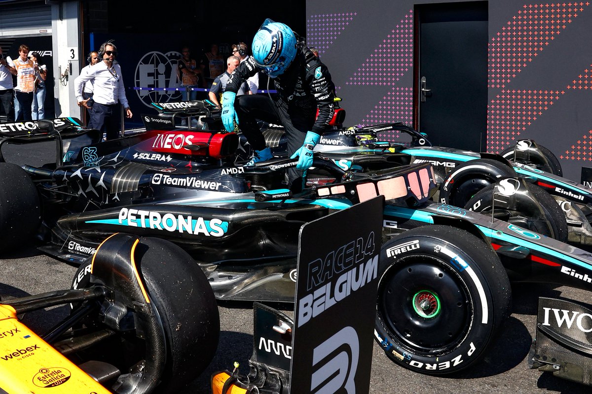 F1's tweet photo. What a drive, George! 🤩

#F1 #BelgianGP https://t.co/7DhiQRanXS