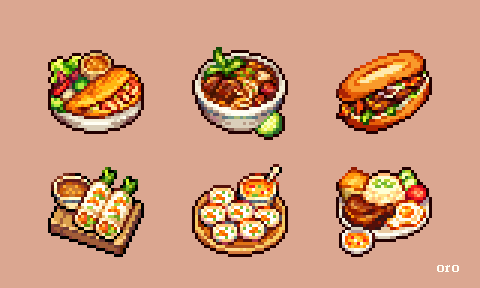 Vietnamese food 

#pixelart #ドット絵