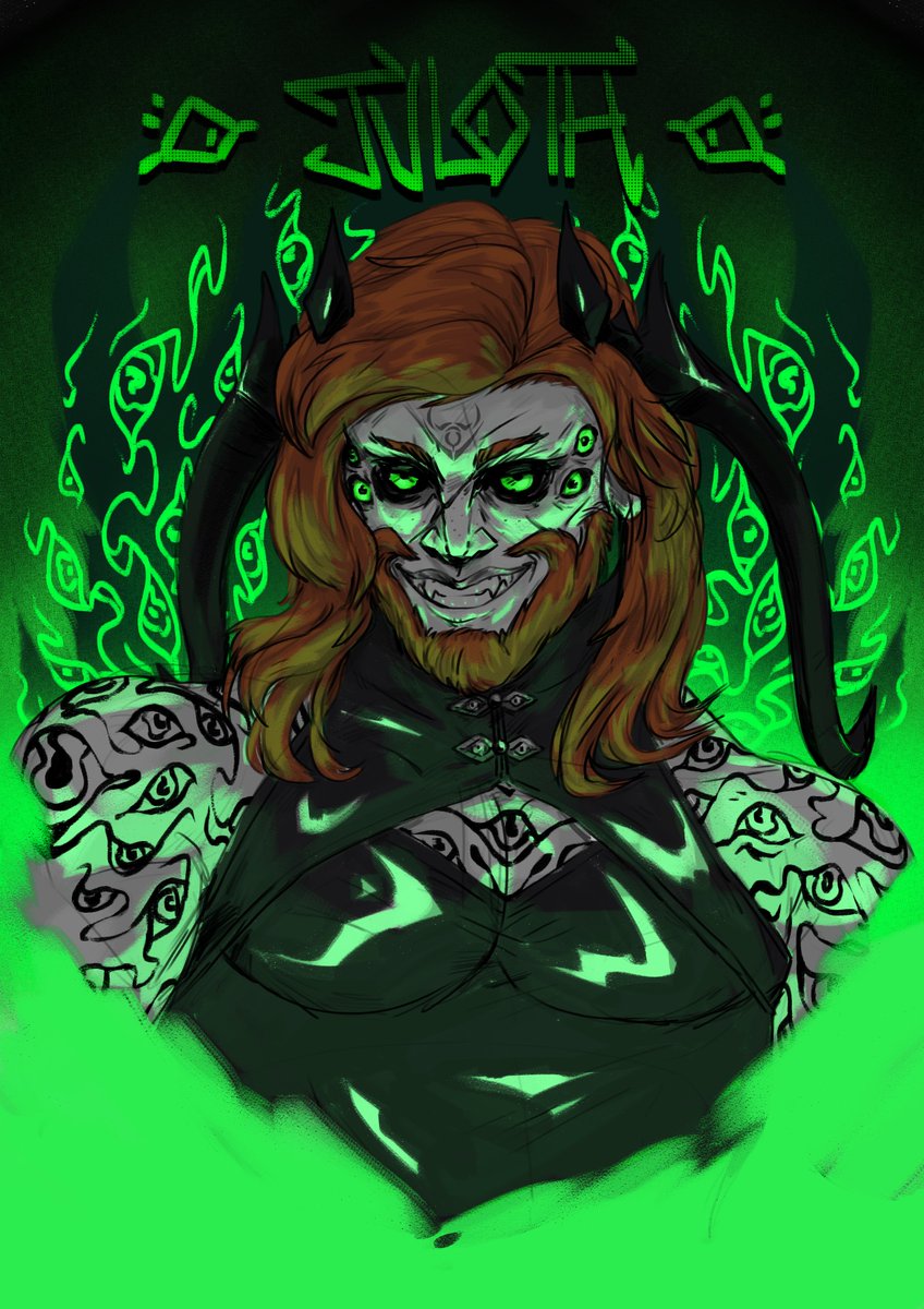 Fun bust for <a href="/JeduwinArt/">Jeduwin ll Commissions Openll</a> 

Art of our favourite malicious voidsent, Juloth!

Don't look into his eyes for too long...