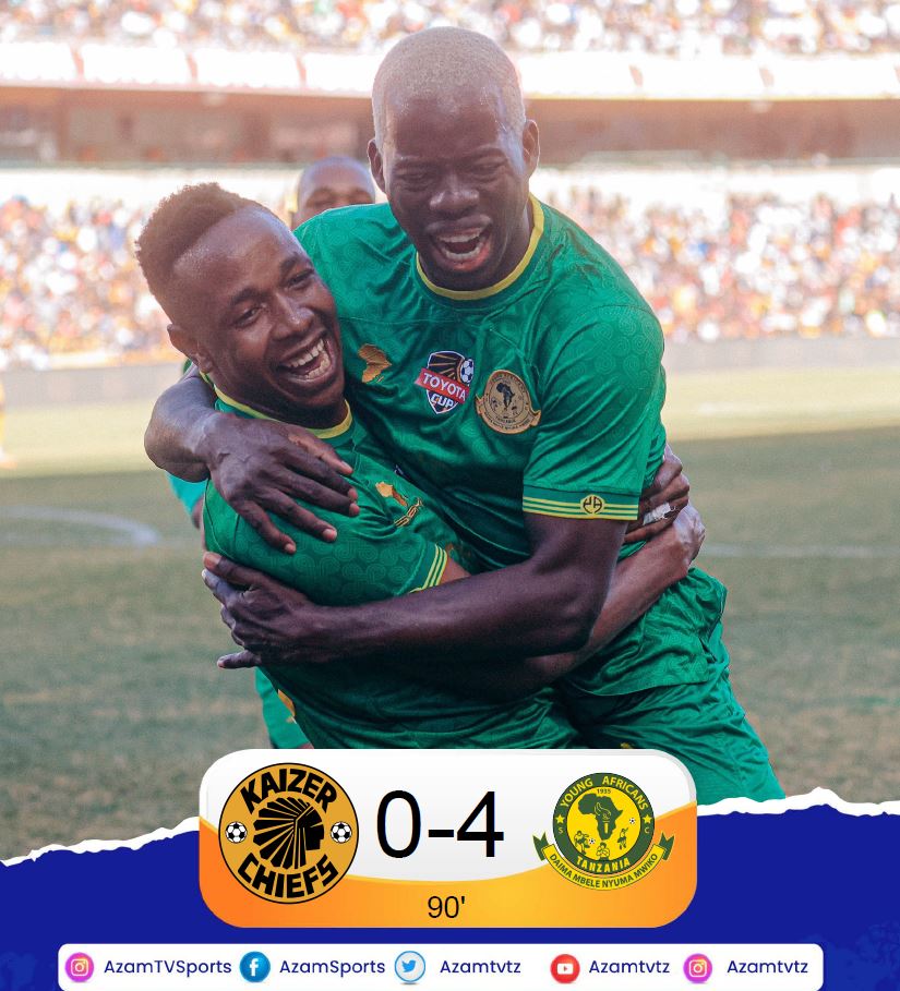 azamtvtz's tweet photo. 90’ | #ToyotaCup
Kaizer Chiefs 0-4 Yanga SC (Dube 25’, Aziz Ki 45’+3, 63’, Mzize 57’)
Iko LIVE #AzamSports1HD
#ToyotaCup2024 #YangaSC #KaizerChiefs #KaizerChiefsYanga #PreSeasonTour #YoungAfricansPreseasonTour #KCYA #KaizerChiefsVsYangaSC
@YoungAfricansSC https://t.co/EvwP7Q7Qxr
