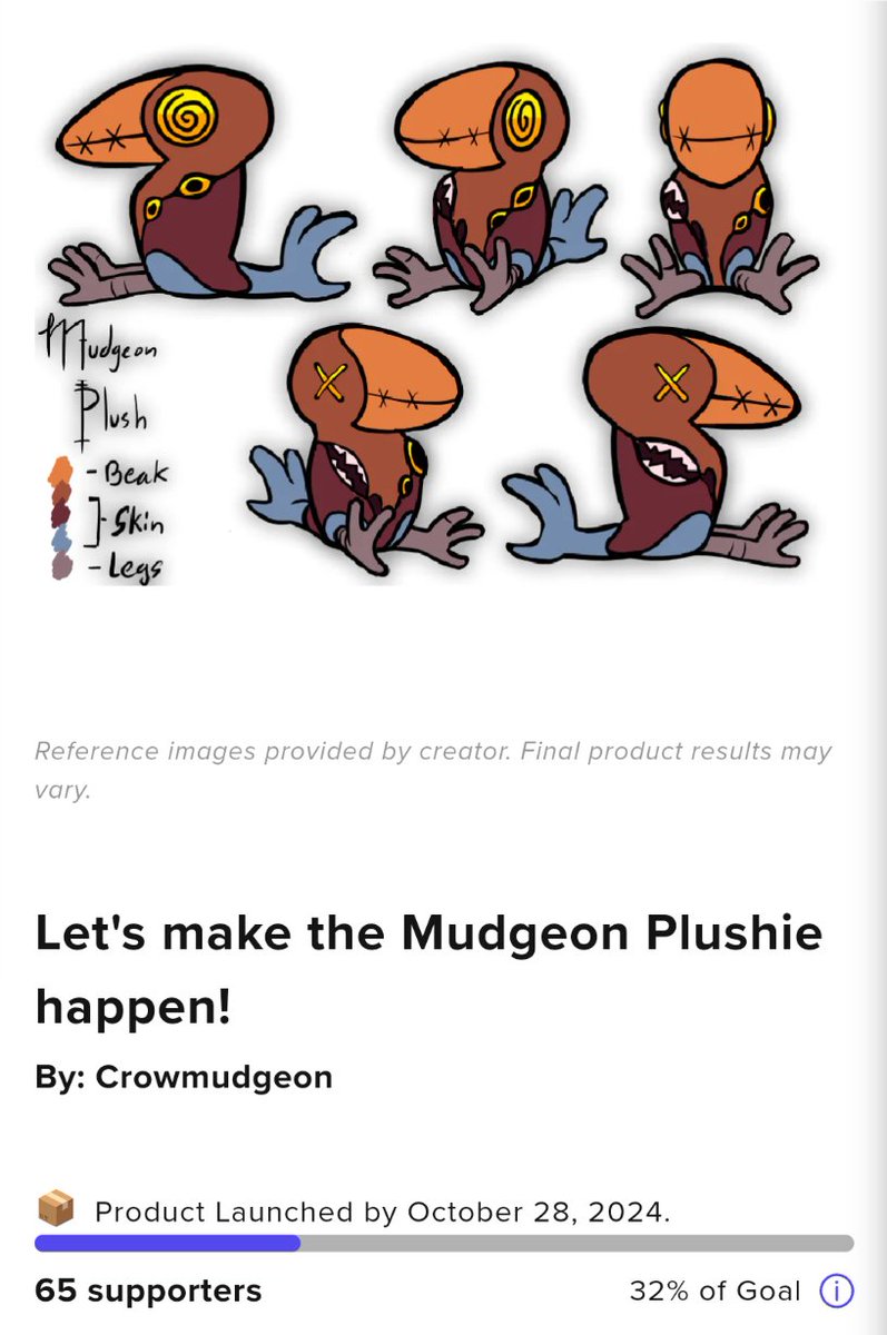 crowmudgeon's tweet photo. We're almost exactly 1/3 of the way to making the Mudgeon Plush real! If you'd like to bring this bird home, you can support the Makeship petition here: https://t.co/L4YYAjYn8E

Thanks so much to everyone who has supported the campaign so far! https://t.co/zszhrYV3qE