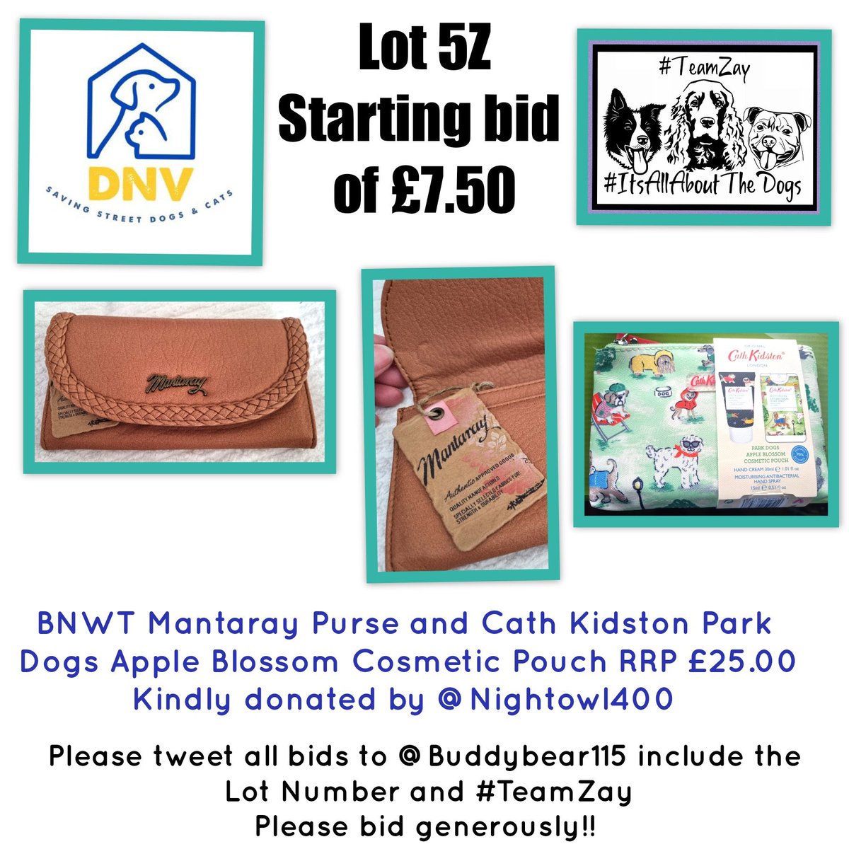 karen73984451's tweet image. # Lot 5 Z is this pretty purse and dog themed make up bag , plz tweet all bids including lot number plus amount of bid plus #TeamZay to @Buddybear115