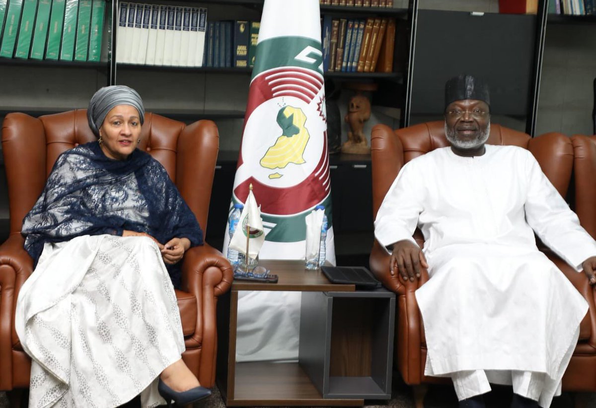 Amina J Mohammed (@aminajmohammed) on Twitter photo Our commitment to peace, prosperity, and progress in West Africa remain unwavering.
Debriefed on West Africa visit and discussed pathways for the #SDGs with <a href="/ecowas_cedeao/">Ecowas - Cedeao</a> President Omar Touray. Our commitment to peace, prosperity, and progress in West Africa remain unwavering.
Debriefed on West Africa visit and discussed pathways for the #SDGs with <a href="/ecowas_cedeao/">Ecowas - Cedeao</a> President Omar Touray.