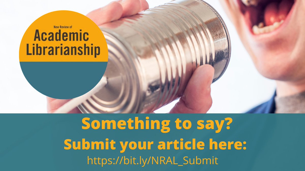 Got something interesting to say? Why not submit an article to the New Review of Academic Librarianship tandfonline.com/journals/racl20