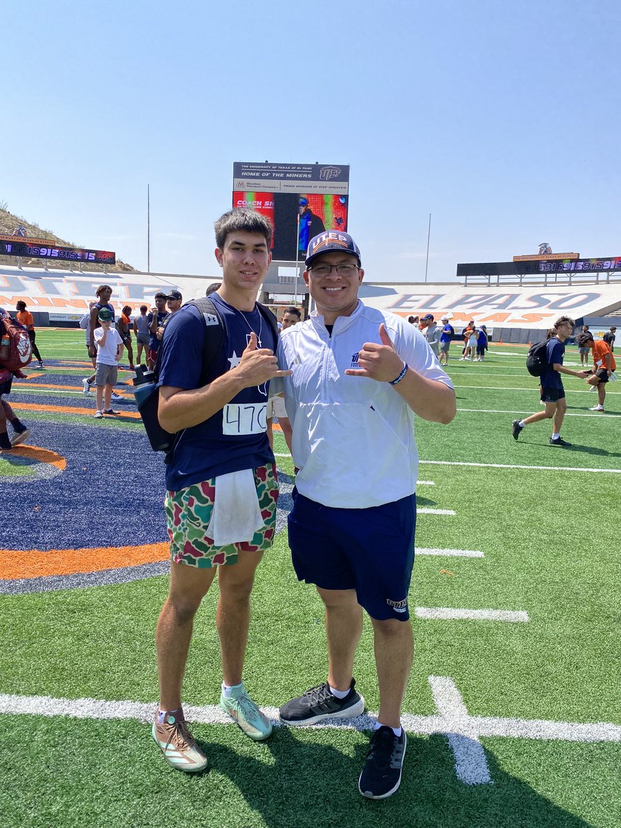 Mateo Perez (@mateo_perez_26) on Twitter photo Had a great time at the <a href="/UTEPFB/">UTEP Football</a> camp yesterday #WinTheWest. Thank you to all the coaches <a href="/CoachSWUTEP/">Scotty Walden</a> <a href="/Coach_Avina/">Miguel Aviña</a> @CoachBrown_UTEP <a href="/CoachGZimmerman/">Galen Zimmerman</a> <a href="/A_Pena4/">Al Pena</a> Had a great time at the <a href="/UTEPFB/">UTEP Football</a> camp yesterday #WinTheWest. Thank you to all the coaches <a href="/CoachSWUTEP/">Scotty Walden</a> <a href="/Coach_Avina/">Miguel Aviña</a> @CoachBrown_UTEP <a href="/CoachGZimmerman/">Galen Zimmerman</a> <a href="/A_Pena4/">Al Pena</a>