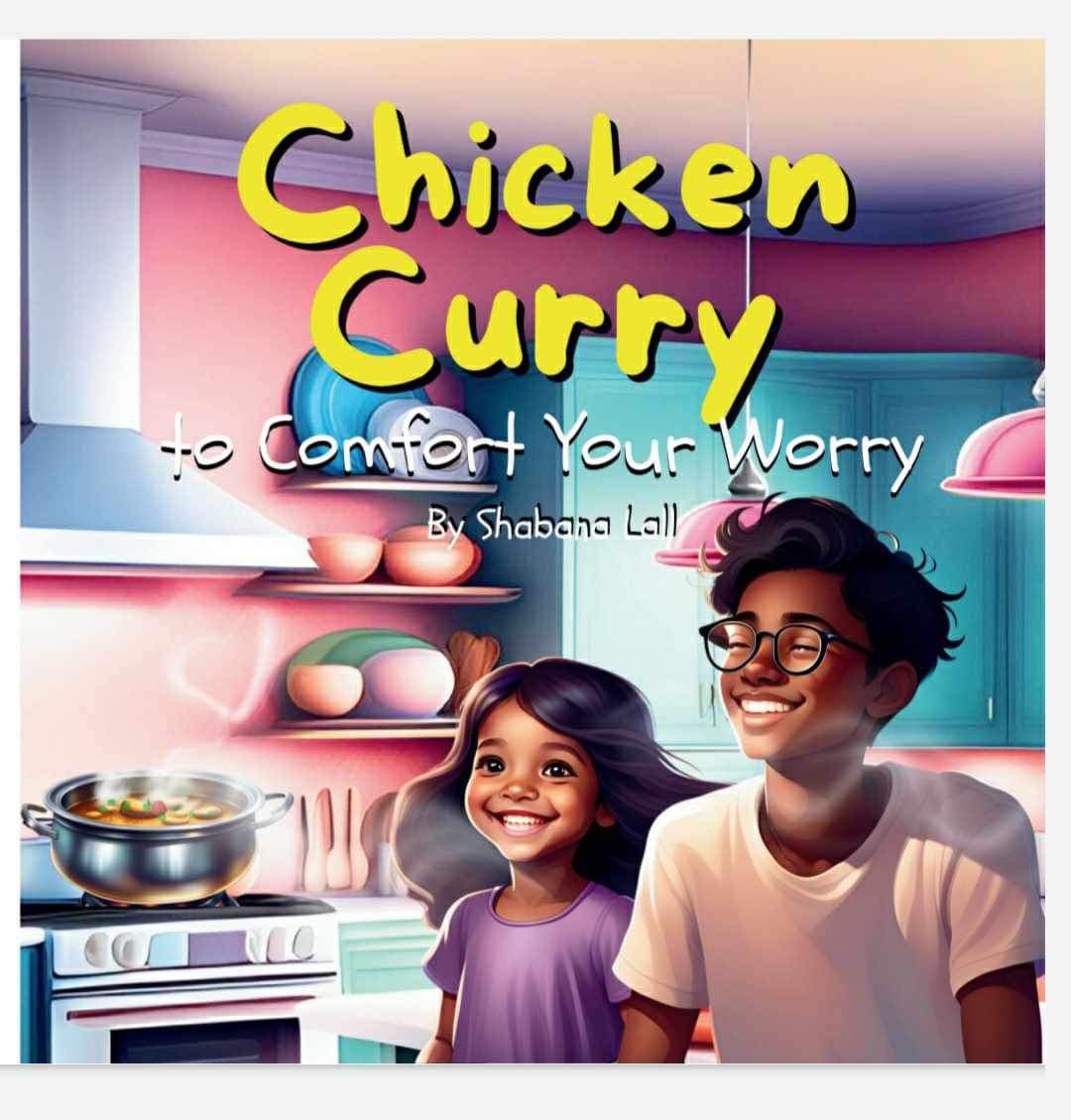 cutlassmagazine's tweet photo. “Chicken Curry to Comfort Your Worry” is a children’s book by Guyanese-American author Shabana Lall. It is a story about a little girl who wants to share her love of cooking. In an effort to lift her brother’s spirits, she gathers the family to make his favorite comfort food. https://t.co/JjSMvWSk2R