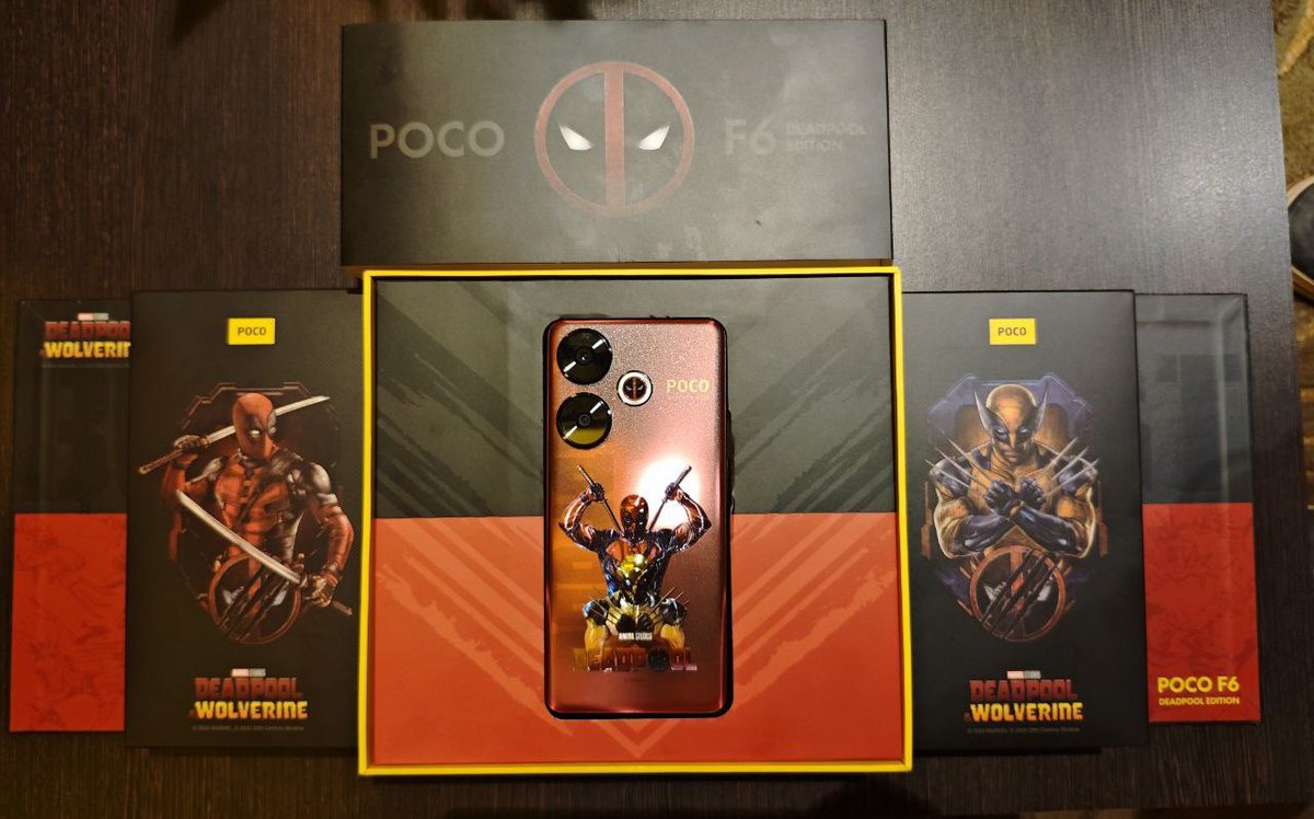 SharmaaArun's tweet photo. Big thanks to  @IndiaPOCO for providing a best  experience of Poco F6 Deadpool &amp; Wolverine Edition along with movie .      A deadly combo of power and style  #PocoF6 #Deadpool #Wolverine #DeadpoolAndWolverine #POCOXDeadpool 
@Himanshu_POCO
@digvj https://t.co/T6b4O2dKKI