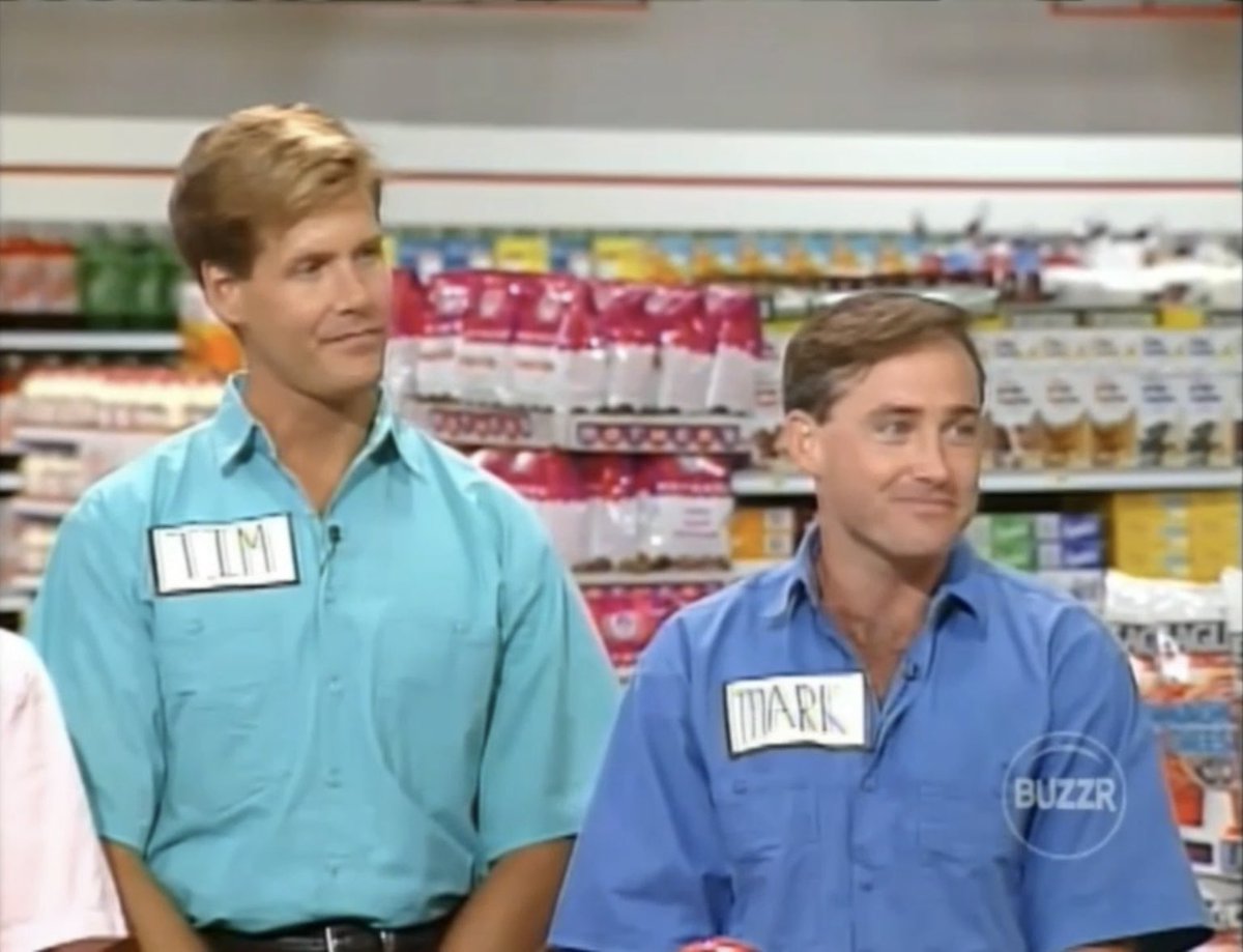 I love watching old episodes of Supermarket Sweep because these two just said they’re “business partners” who “design sets for plays” and I’m like oh I’m sure