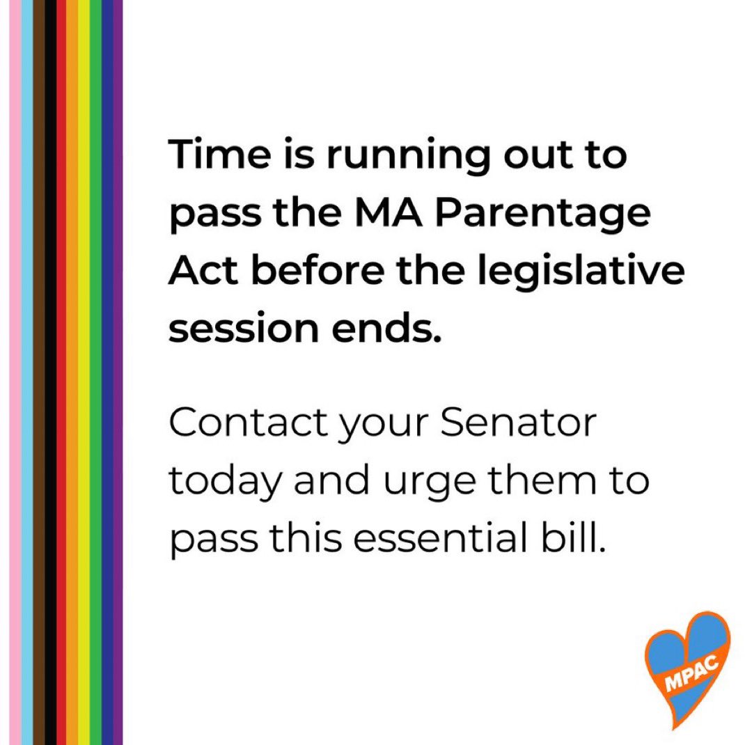 We’re in the last days of the legislative session, and we need your help to make sure the #MassParentage Act gets a Senate vote and is signed into law this year.

Urge your Senator to support the bill today:
action.aclu.org/send-message/m…