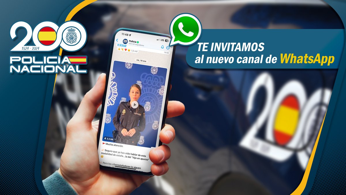 ¿Sabías que tenemos un canal de <a href="/policia/">Policía Nacional</a> en #WhatsApp?👇

whatsapp.com/channel/0029Va…

Consejos, noticias, momentos especiales...Síguenos si te gusta estar informado de toda la actualidad policial🚓

#SomosTuPolicía
#EstamosPorTi