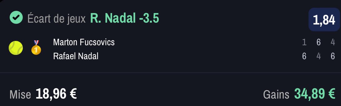 LPronosL's tweet image. ON VALIDE L’ÉTAPE 2 DE LA MONTANTE VAMOS ! ✅✅🤑🤑😍

📊 @1.84 ✅✅✅🤑🤑

🏦 18.96€ ➡️ 34.89€ ✅✅✅

ALLEZ 40 RT ♻️ &amp;amp; 200 ❤️ EXPRESS ET JE BALANCE L’ÉTAPE 3 DE LA MONTANTE ! ⚡️

#TeamParieur #Pronos