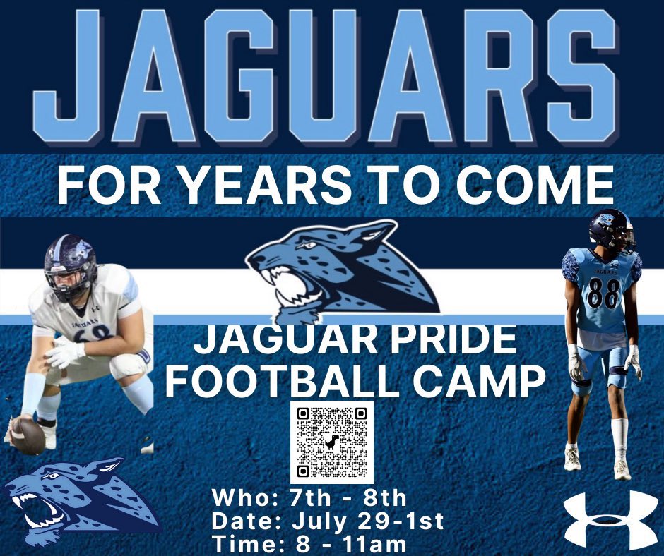 CTJFootball's tweet photo. The Jaguar 🐆💨🔥Pride Football 🏈 Camp is set to kick off tomorrow! Thank you to all our sponsors for their support #JaguarPride #NextStep24
@CTJohnsonHigh @JPApride @TexHillBoysAth @WolfDen101 @NeisdAthletics https://t.co/LMo8a9cxGb