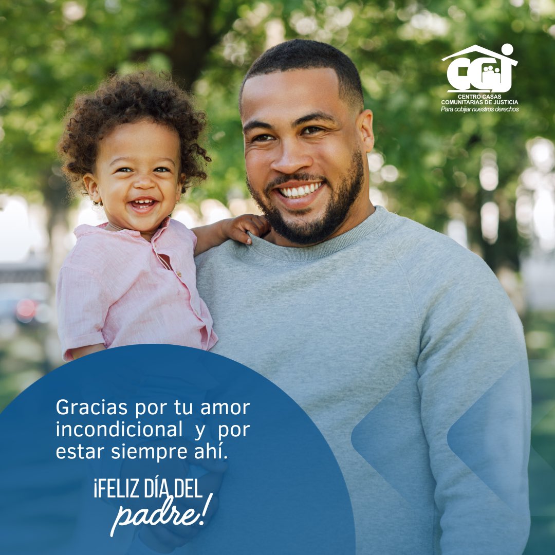 ccjusticia's tweet photo. Desde el Centro Casas Comunitarias de Justicia, celebramos el Día del Padre honrando a esos hombres que, con su amor y dedicación, construyen un futuro mejor para sus hijos.

¡Feliz día a todos los padres que inspiran con su ejemplo y fortaleza!

#CCJ #DíaDelPadre https://t.co/QXwYz8qBN9