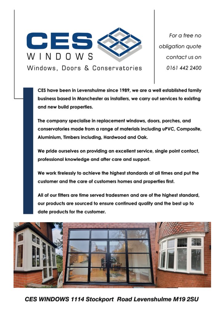levepride's tweet photo. Thanks to @CESWindows for being a Gold Sponsor of Levenshulme Pride 2024.

#levenshulmepride #LP24 #pride #levenshulme #manchester https://t.co/6msKPT5W1X