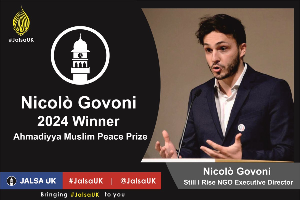 Jalsa Salana UK (@jalsauk) on Twitter photo Nicolo Govoni has been nominated for the Ahmadiyya Muslim Peace Prize. His relentless dedication to human rights and education for refugees is truly inspiring. <a href="/stillirisengo/">Still I Rise NGO</a> #JalsaUK Nicolo Govoni has been nominated for the Ahmadiyya Muslim Peace Prize. His relentless dedication to human rights and education for refugees is truly inspiring. <a href="/stillirisengo/">Still I Rise NGO</a> #JalsaUK