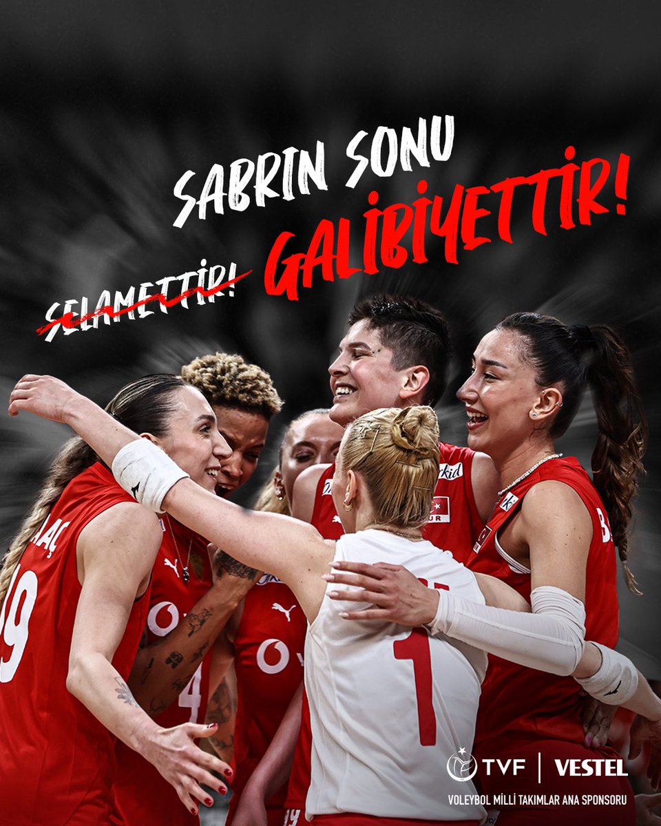 Sabrın sonu galibiyettir! Hırs ve mücadele ile alamayacağımız galibiyet olmadığını gösteren Filenin Sultanları ile gurur duyuyoruz! ❤️#BizVoleybolÜlkesiyiz