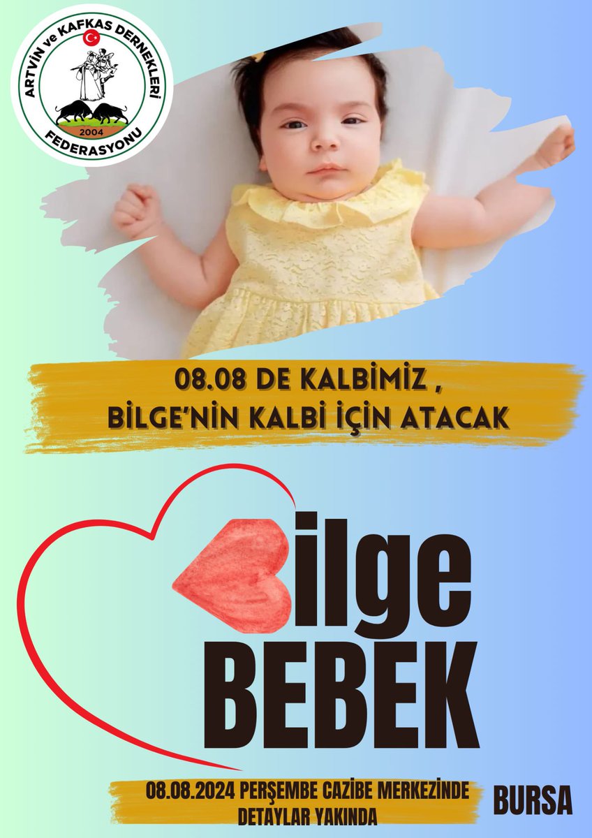 Geleneksel 08.08 Dünya Artvinliler Günü etkinliğimiz Bu sene çok özel olacak. 
08.08 de Kalbimiz Bilge Bebek için atacak. 
Konserler gösteriler herşey Bilgi Bebek için gerçekleşecek. 

08.08 Cazibe Merkezi'nde, 
Tüm Artvin Orada Olacak.
#artkaf