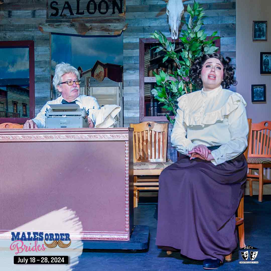 Final show of MALES ORDER BRIDES today at 2:30 p.m. Happy closing to our talented cast, production team and crew! TICKETS: bit.ly/3Vr1Go5. It's a hoot and a holler.