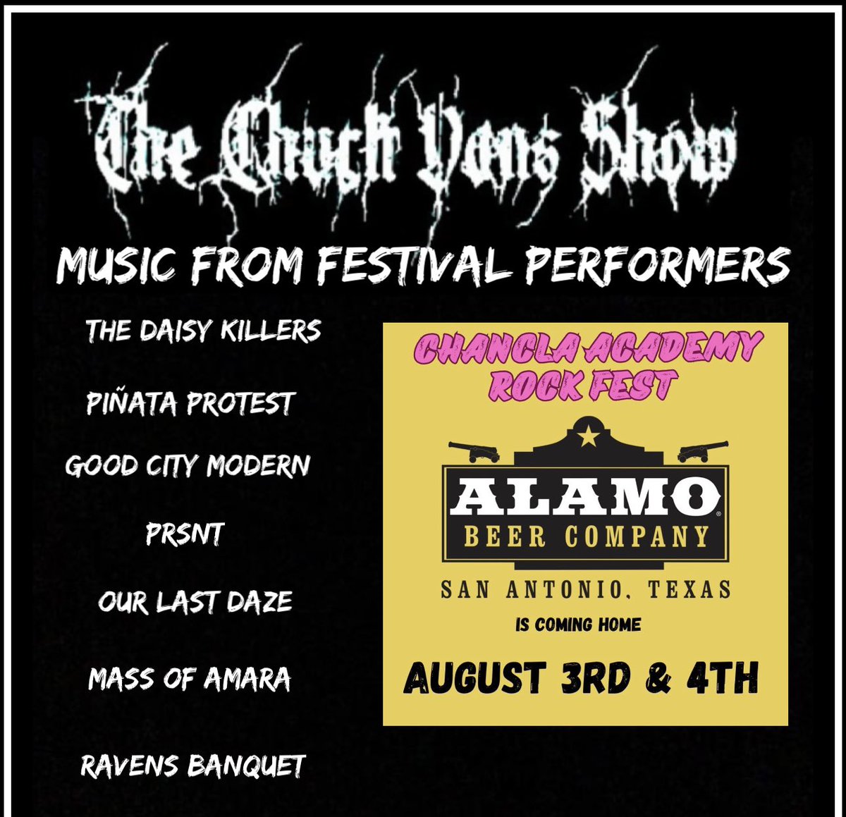 New show tonight at 9pm on KPSA Radio
New music from <a href="/BABYAZTRO/">Baby Aztro</a> and <a href="/batallison/">Lynette Aleman</a> 
A great interview with Joe from Chancla Academy and tons of music from bands playing Chancla Academy Rock Fest 2
Tune in for free at link below⬇️⬇️

kpsaradio.com