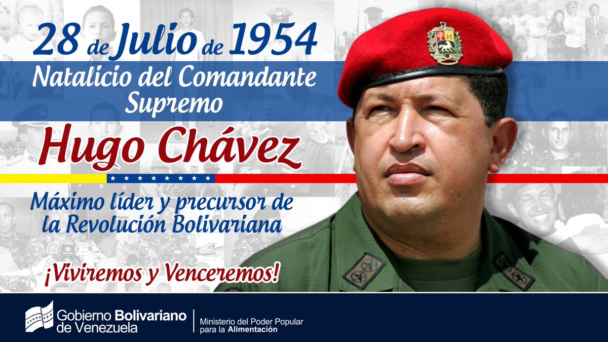 Hoy se cumplen 70 años del Natalicio de nuestro Comandante Eterno Hugo Chávez mantenemos vigente su pensamiento y legado basado en el respeto, el amor y la paz. 
#VotaPorLaPaz2024