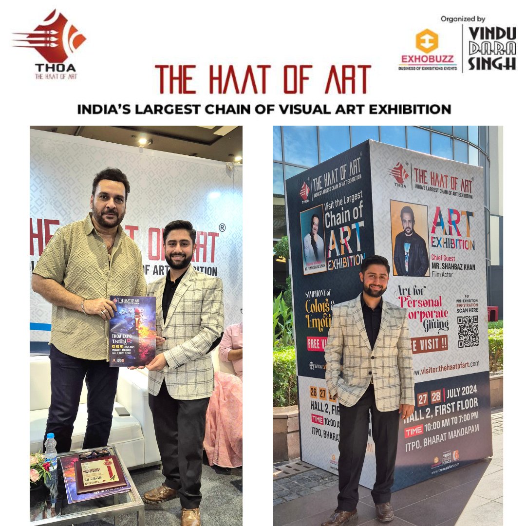Paras7865's tweet photo. Gratitude to #Shahbaz #Khan Sir  for the wonderful meet. 
Attended the #Haat #of #Art, #India’s #largest #art #exhibition, featuring a diverse range of artists and art forms. The event includes paintings, sculptures, 3D art, live performances, and interactive workshops
@aajtak https://t.co/EZF31xfeEh