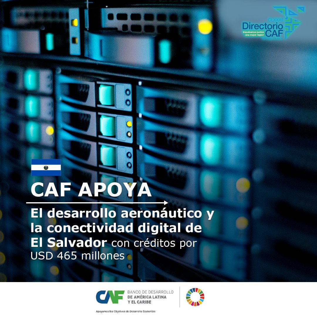 👉 El nuevo Aeropuerto del Pacífico.
👉 Un cable submarino de internet independiente.

🇸🇻 Estos son los 2⃣ proyectos que se adelantarán en El Salvador con las operaciones aprobadas por nuestro #DirectorioCAF por USD 320 millones. 

Te contamos más: caf.com/es/actualidad/…