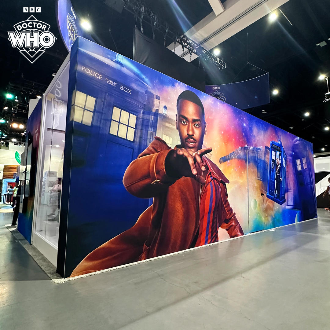 bbcdoctorwho's tweet photo. It's the last day of #SDCC2024, thanks to everyone who jumped aboard our booth and took a trip on the TARDIS! 💫 #DoctorWho https://t.co/24pnztpnWm