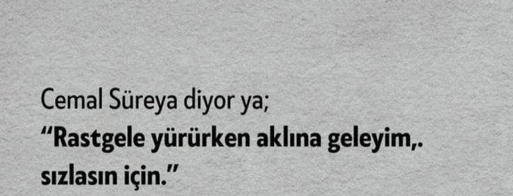 Cemal Süreya diyor ya;