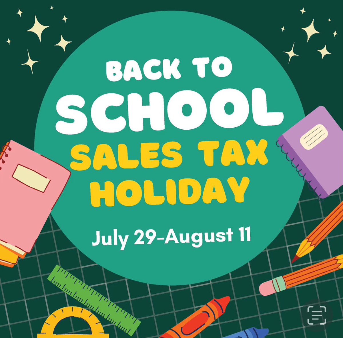 ✏️ Procrastinators rejoice! Stock up on all of your back to school needs during the Florida sales tax holiday from July 29 to August 11!