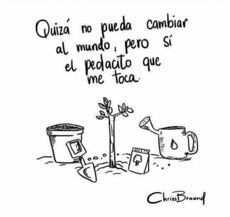 Quizá no pueda cambiar al mundo, pero sí el pedacito que me toca. 👏👏👏