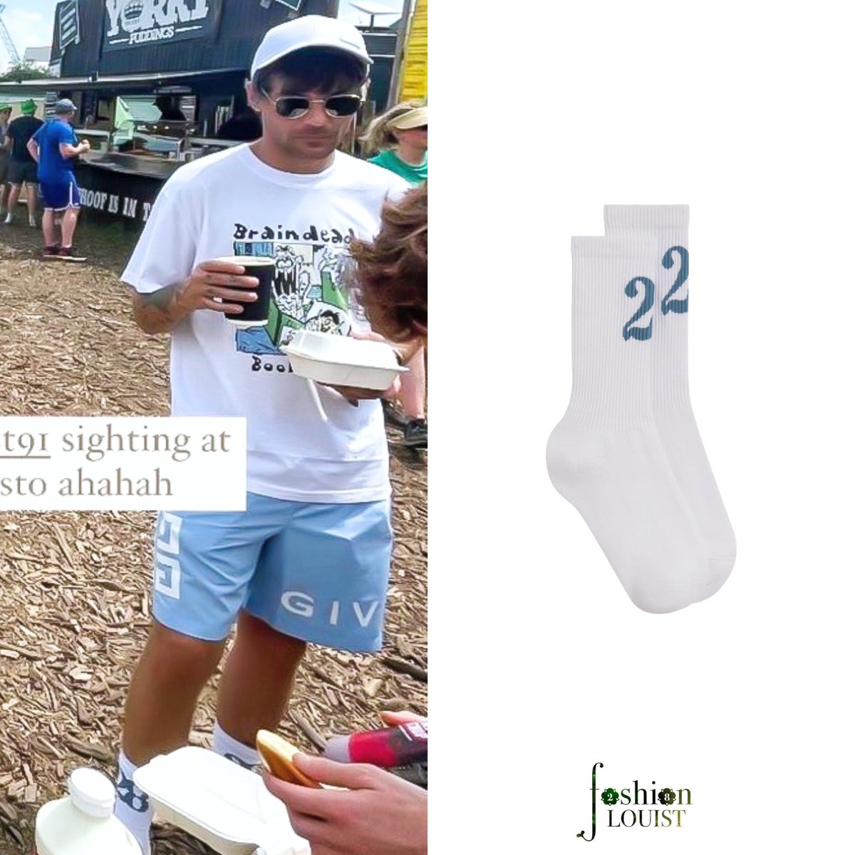 Louis wore @28clothing 28 Socks in White and Blue back at