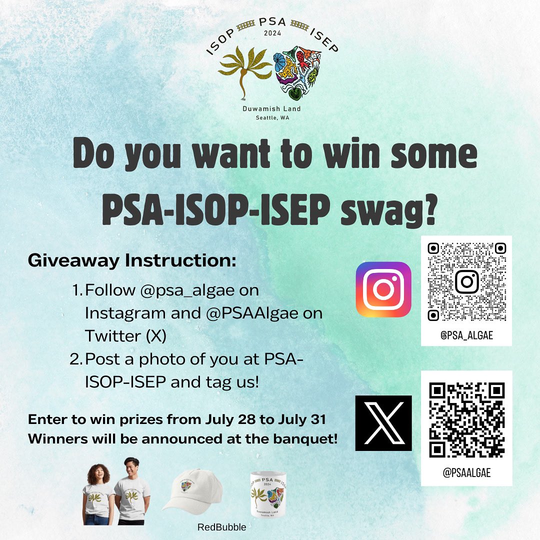Phyc. Soc. America (@psaalgae) on Twitter photo In celebration of #PSAISOPISEP2024 being in full swing today, we’re giving away swag with our meeting logo designed by the talented Anna M. G. Novák Vanclová and Naomi Vliet! <a href="/protistologists/">ISOP</a> @ISEPprotists In celebration of #PSAISOPISEP2024 being in full swing today, we’re giving away swag with our meeting logo designed by the talented Anna M. G. Novák Vanclová and Naomi Vliet! <a href="/protistologists/">ISOP</a> @ISEPprotists
