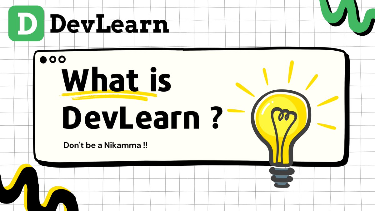devlearn_com's tweet image. Welcome to the &quot;Journey with DevLearn&quot;
🇸🇬 Capture the @devlearn_com initiative and let&apos;s start dreaming

Let me take you through the journey 
1⃣It&apos;s an initiative to give college students the necessary skills.
2⃣Giving them a platform to learn, experiment, execute, 
and teach.