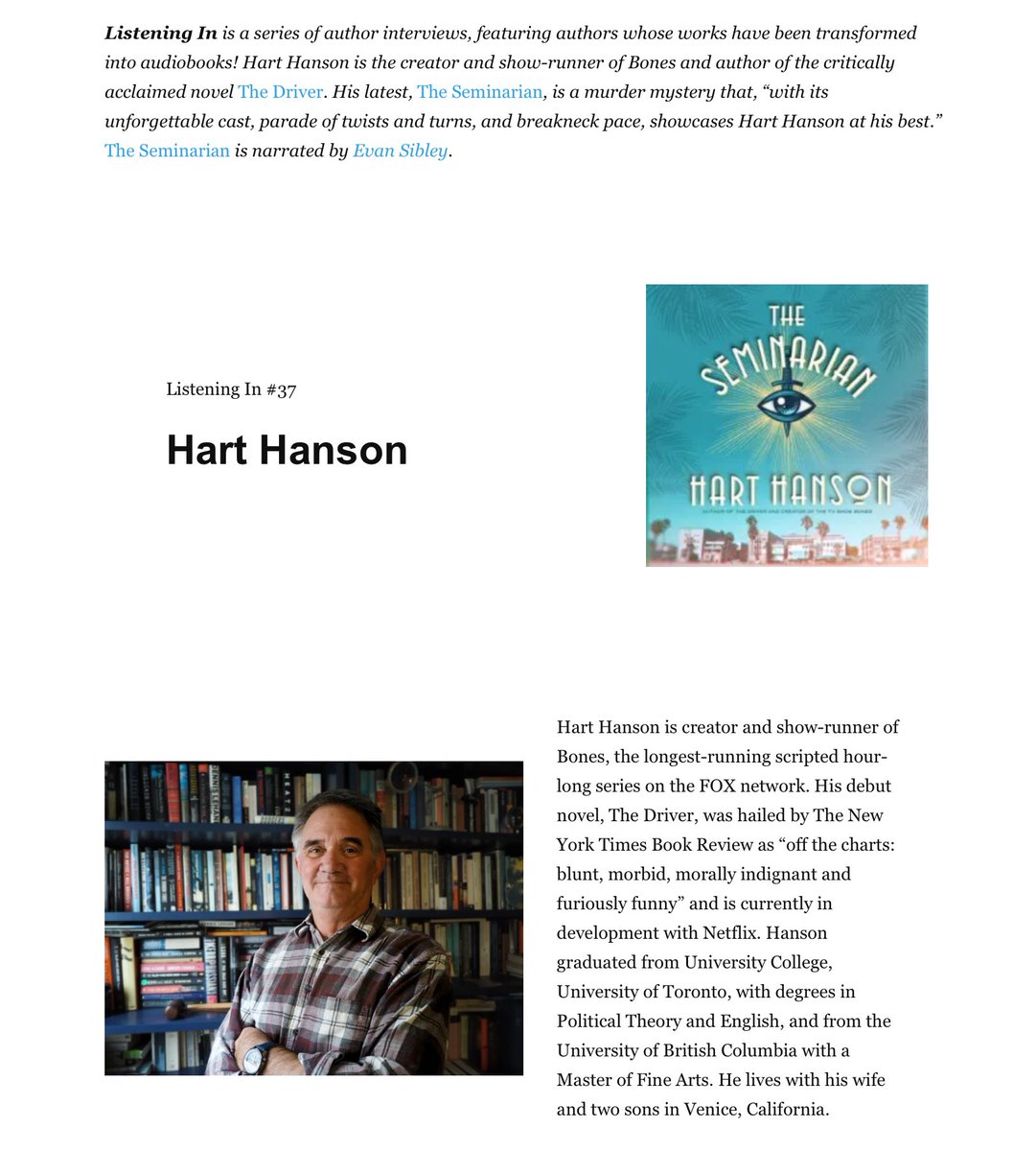 geraghtyvl's tweet photo. @HartHanson #TheSeminarian Listening In - #HartHanson talks writing for TV, murder mysteries, and central characters https://t.co/uBOI7TgsPJ via @KoboWritingLife https://t.co/HUyzQ7IK5f