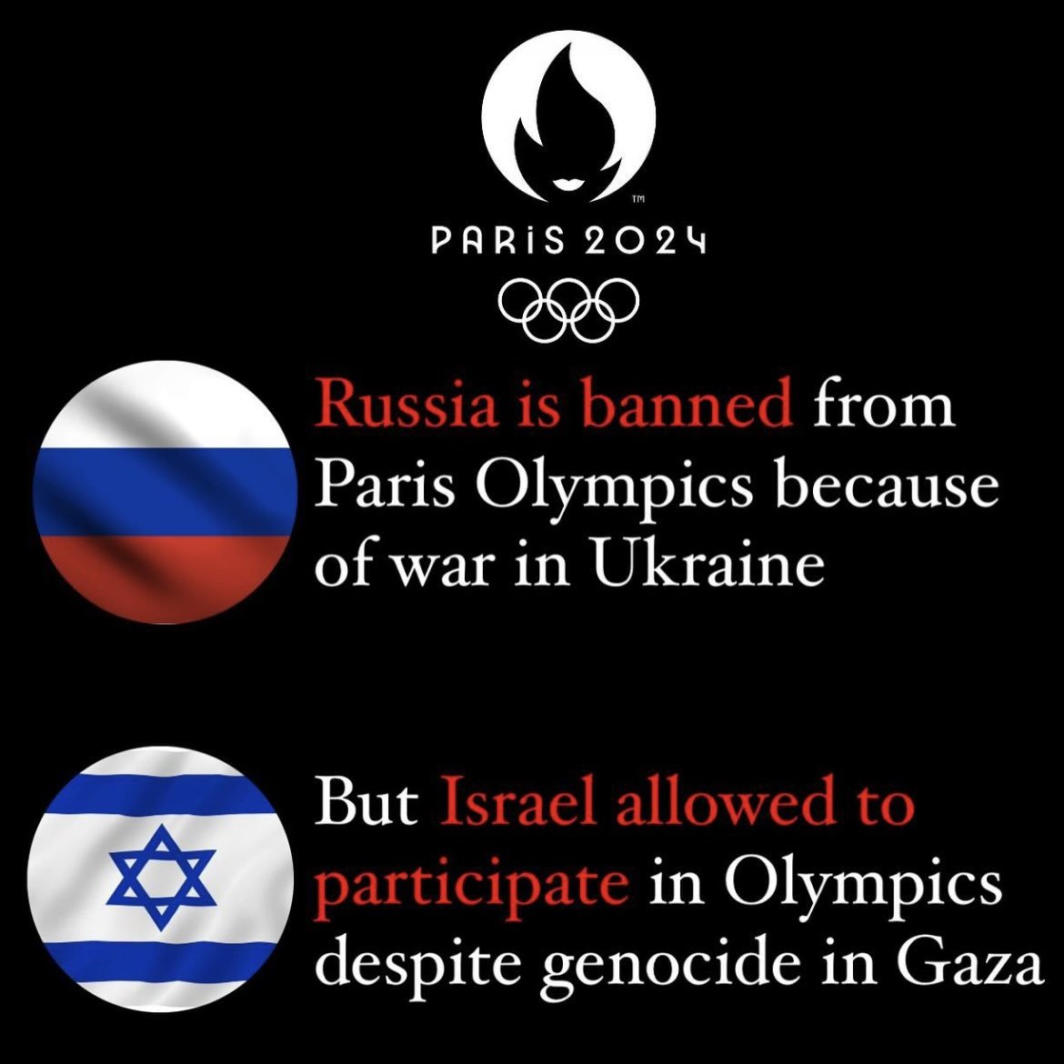 PalestineCultu1's tweet photo. The Olympics are a sham just like democracy https://t.co/TGosYLPGQ7