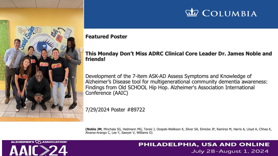 AdrcColumbia's tweet photo. #AAIC2024
#AlzheimersResearch
#dementiaresearch https://t.co/rib7OCodL3
