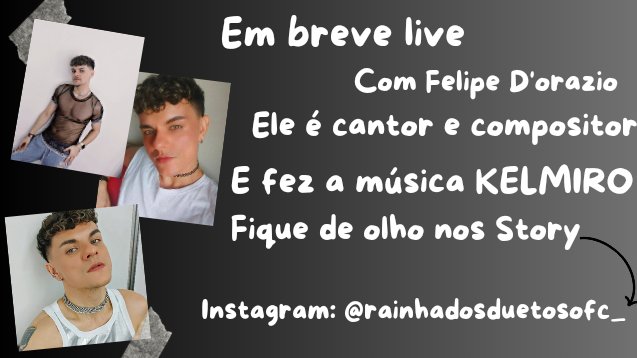 FcAsMandiquinha's tweet photo. Em breve entrevista com esse cantor incrível @FelipeDorazio  
Segue o Instagram na imagem
 👇👇👇👇 https://t.co/0jmkH7LEwy